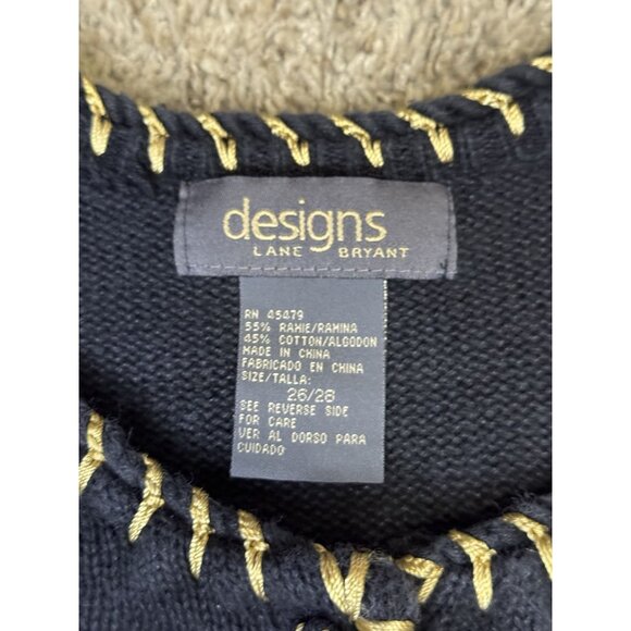 LANE BRYANT Holiday Knit Cardigan Sweater Christmas Festive Heavily Beaded 26/28 - Picture 3 of 9